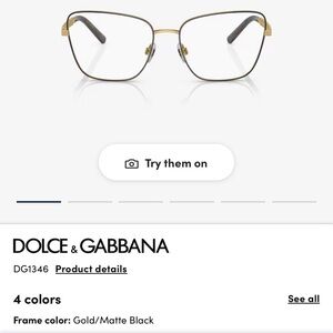 Dolce & Gabbana Matte Black and Gold Women's Glasses - Like New!